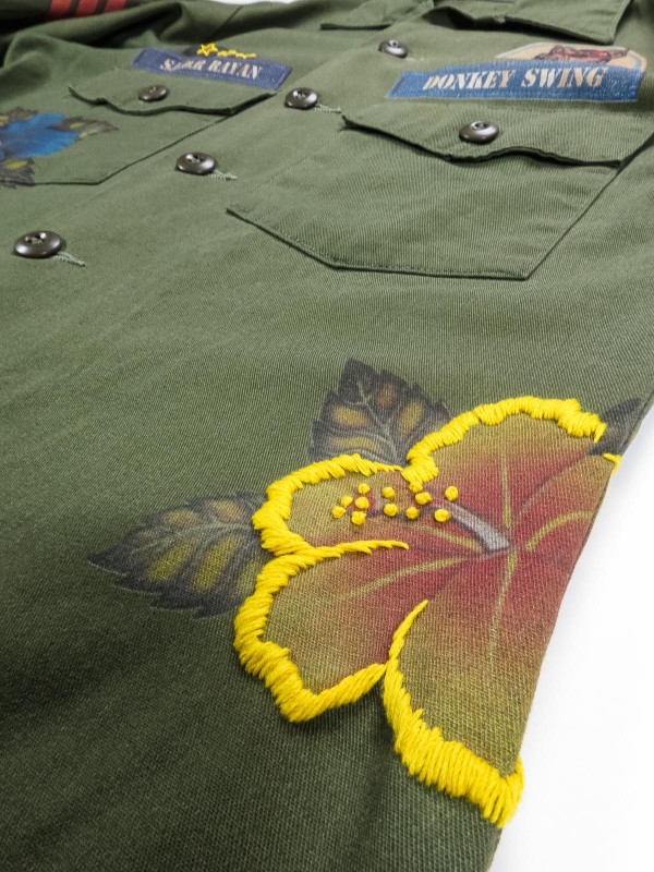 American military shirt with patch-effect