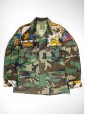 BDU camouflage shirt jacket with foulard shoulders