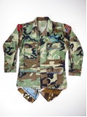 BDU camouflage shirt jacket with foulard back