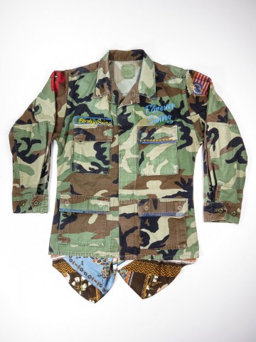 BDU camouflage shirt jacket with foulard back