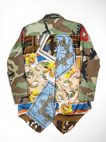 BDU camouflage shirt jacket with foulard back