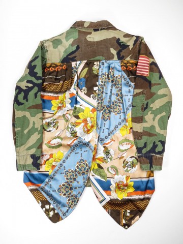 BDU camouflage shirt jacket with foulard back