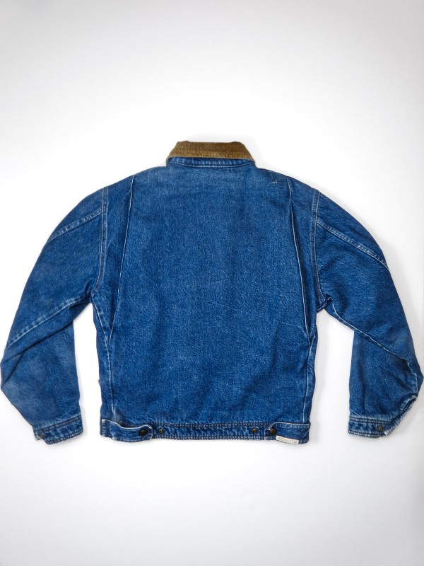 Walls dark blue denim jacket with velvet collar