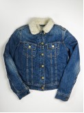 Giacca di jeans Lee blu slavato con sherpa