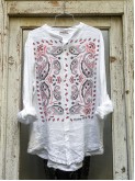 Oversize Linen Shirt with Bandana Design