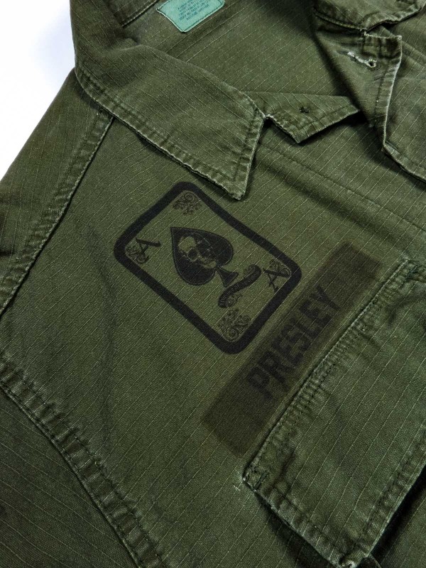 Dark green BDU shirt jacket with patch-effect Dark green BDU shirt jacket with patch-effect