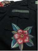 Black BDU shirt jacket with old school tattoos