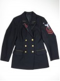Double-breasted navy blue jacket