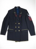 Double-breasted navy blue jacket