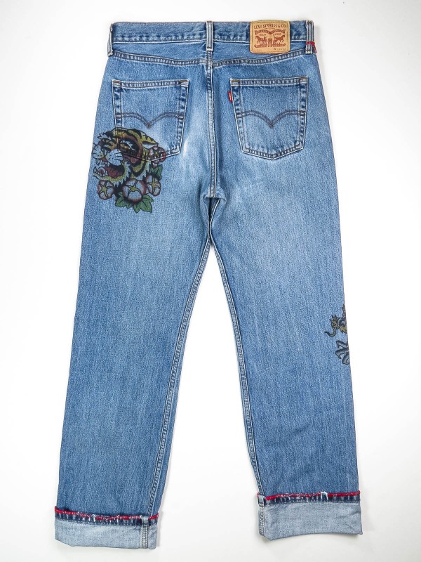 Levi's 751 jeans with dragon tattoo