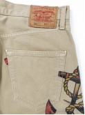Levi's 501 beige jeans with old school tattoo