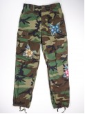 Pantaloni mimetici BDU con fiori old school