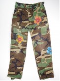 BDU camo pants with hibiscus flowers